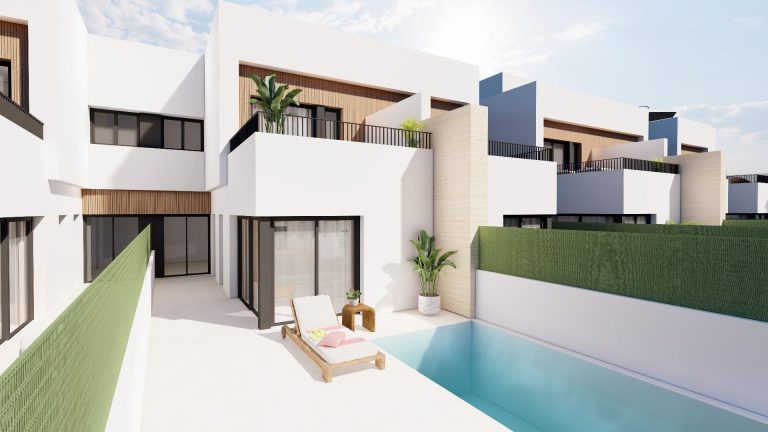 Nowoczesne domy szeregowe z prywatnym basenem blisko morza w Santiago de la Ribera